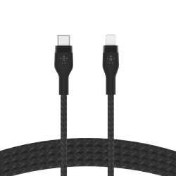 Belkin Kabel w oplocie, USB-C do Lightning, 3 m, czarny | PartsPC.pl