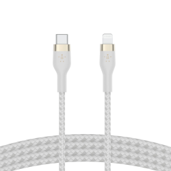 Belkin Kabel w oplocie, USB-C do Lightning, 3 m, biały | PartsPC.pl