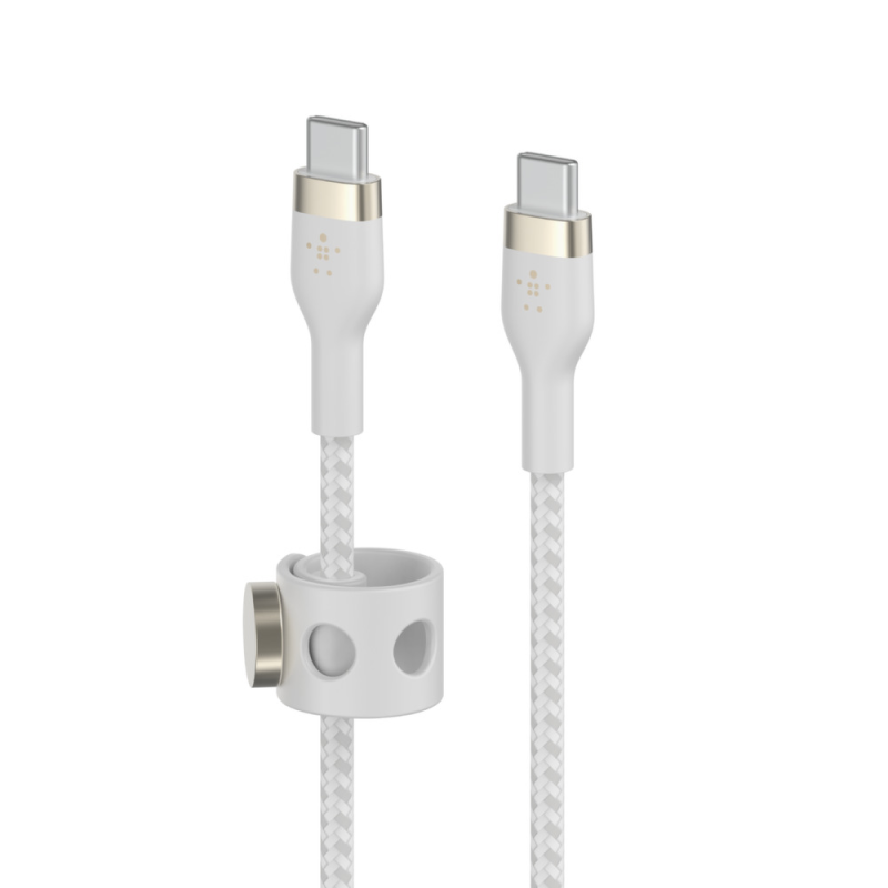 Belkin Kabel USB-C na USB-C, w oplocie, 2m, biały | PartsPC.pl