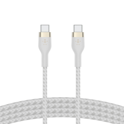 Belkin Kabel USB-C na USB-C, w oplocie, 2m, biały | PartsPC.pl