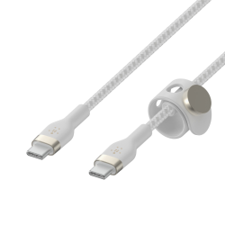 Belkin Kabel USB-C na USB-C, w oplocie, 3m, biały | PartsPC.pl
