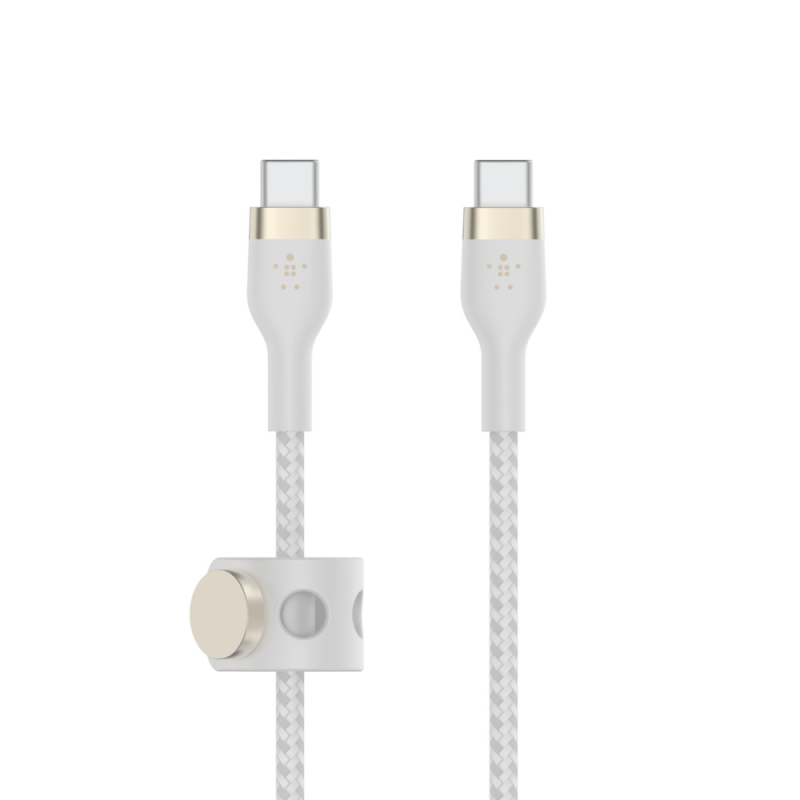 Belkin Kabel USB-C na USB-C, w oplocie, 3m, biały | PartsPC.pl