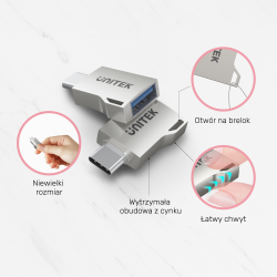 Unitek adapter USB-A na USB-C 3.1 Gen1 A1025GNI | PartsPC.pl