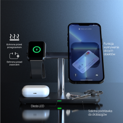 Unitek Ładowarka magnetyczna 3w1 iPhone 15W | PartsPC.pl