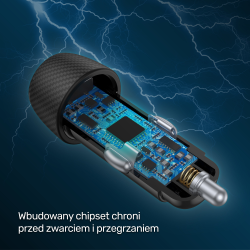 Unitek Ładowarka samochodowa Qi2 USB-A USB-C QC3.0 | PartsPC.pl