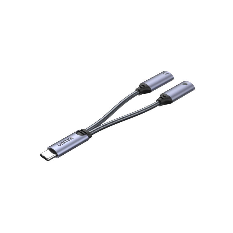 Unitek Adapter USB-C na 2 x port USB-C audio i 18W | PartsPC.pl