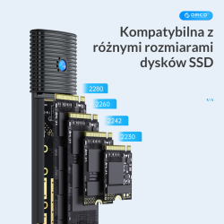 Orico Obudowa dysku M.2 NVMe USB-C 10 Gbps czarna | PartsPC.pl