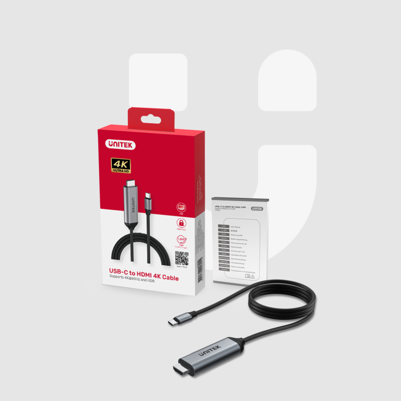 Unitek Kabel USB-C na HDMI 4K 60Hz, 1.8 m | PartsPC.pl