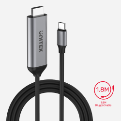 Unitek Kabel USB-C na HDMI 4K 60Hz, 1.8 m | PartsPC.pl