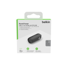 Belkin Ładowarka samochodowa 30W USB-C, PD, PPS, czarna | PartsPC.pl