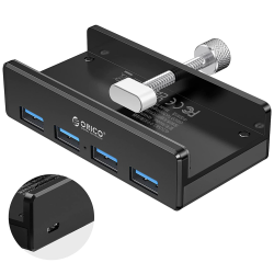 Orico Hub aktywny biurkowy 4*USB-A 5Gbps czarny | PartsPC.pl