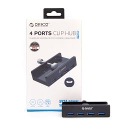 Orico Hub aktywny biurkowy 4*USB-A 5Gbps czarny | PartsPC.pl