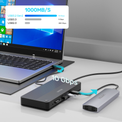 Unitek Stacja dokująca 12w1, HDMI 8K, USB 4, 100 W | PartsPC.pl