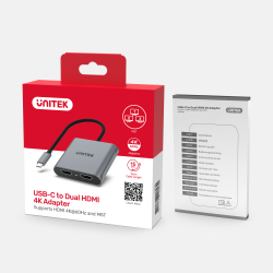 Unitek Adapter USB-C na 2x HDMI 4K MST | PartsPC.pl