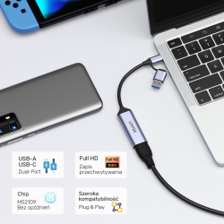 Unitek Grabber video USB-C/A, 4K HDMI 1.4b | PartsPC.pl