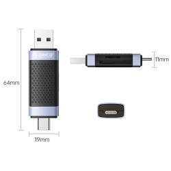 Orico Czytnik kart SD/microSD USB-A/USB-C 2.0 | PartsPC.pl