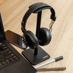 Unitek Stojak na słuchawki, czarny | PartsPC.pl