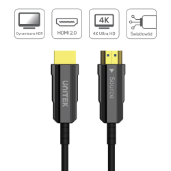 Unitek Kabel optyczny HDMI 2.0 AOC 4K 60Hz 50 m | PartsPC.pl