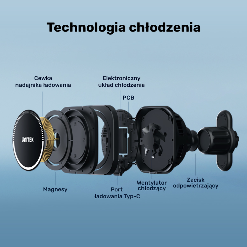 Unitek Ładowarka samochodowa 38 W, uchwyt MagSafe | PartsPC.pl