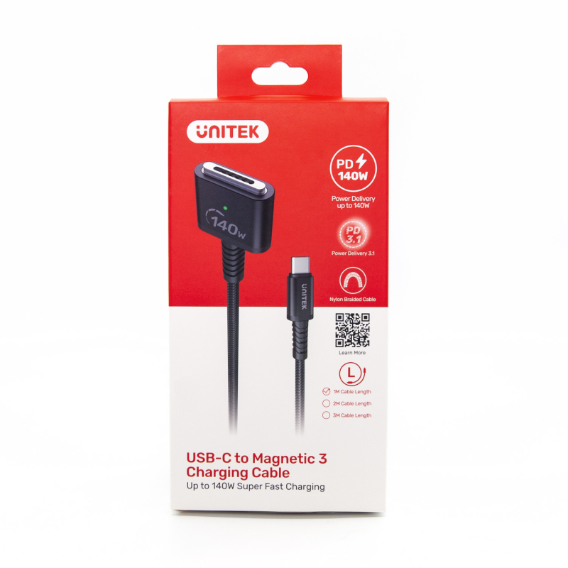 Unitek Kabel zasilający USB-C - MagSafe 3 140W 1 m | PartsPC.pl