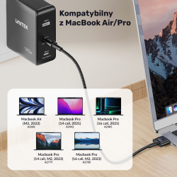 Unitek Kabel zasilający USB-C - MagSafe 3 140W 1 m | PartsPC.pl