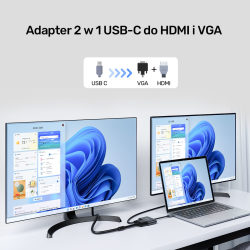 Unitek Adapter USB-C na HDMI 4K i VGA FullHD | PartsPC.pl