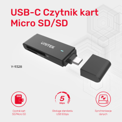 Unitek Czytnik kart SD i microSD USB-C - Akcesoria | PartsPC.pl