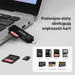 Unitek Czytnik kart SD i microSD USB-C - Akcesoria | PartsPC.pl