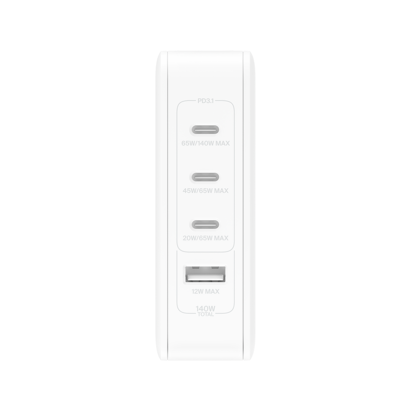 Belkin Ładowarka 140W 4-Port GaN Wall Charger, White | PartsPC.pl