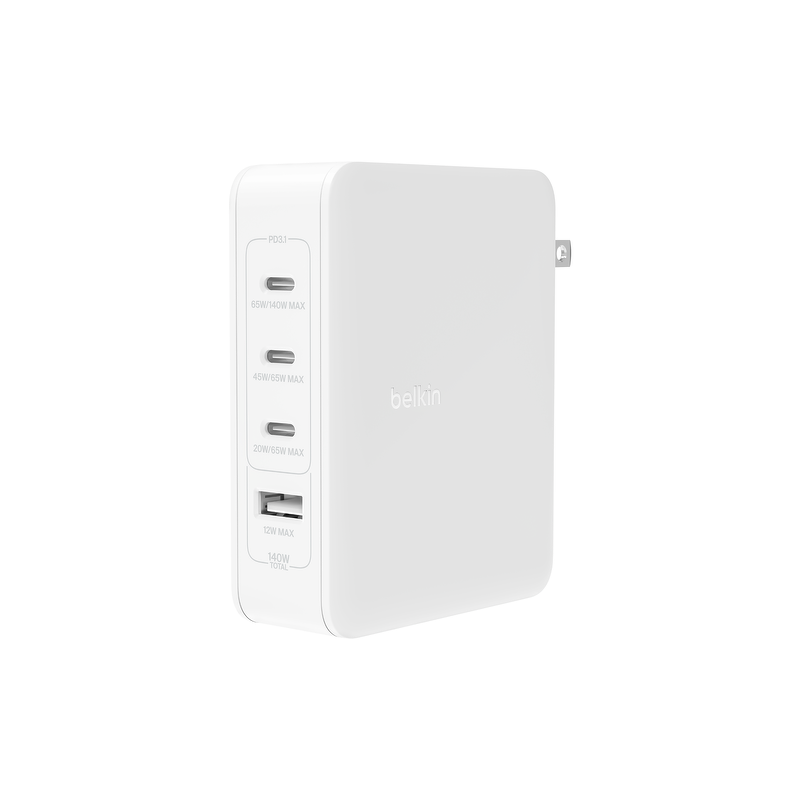 Belkin Ładowarka 140W 4-Port GaN Wall Charger, White | PartsPC.pl