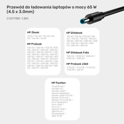 Kabel zasilający do laptopa HP 65W USB-C - DC4,5mm | PartsPC.pl