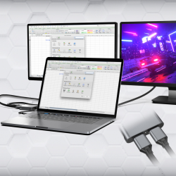 Unitek Adapter USB-C na 2x port DP 1.4 8K 60Hz | PartsPC.pl