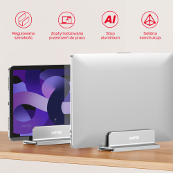 Unitek Stojak na laptopa, pionowy, aluminium | PartsPC.pl
