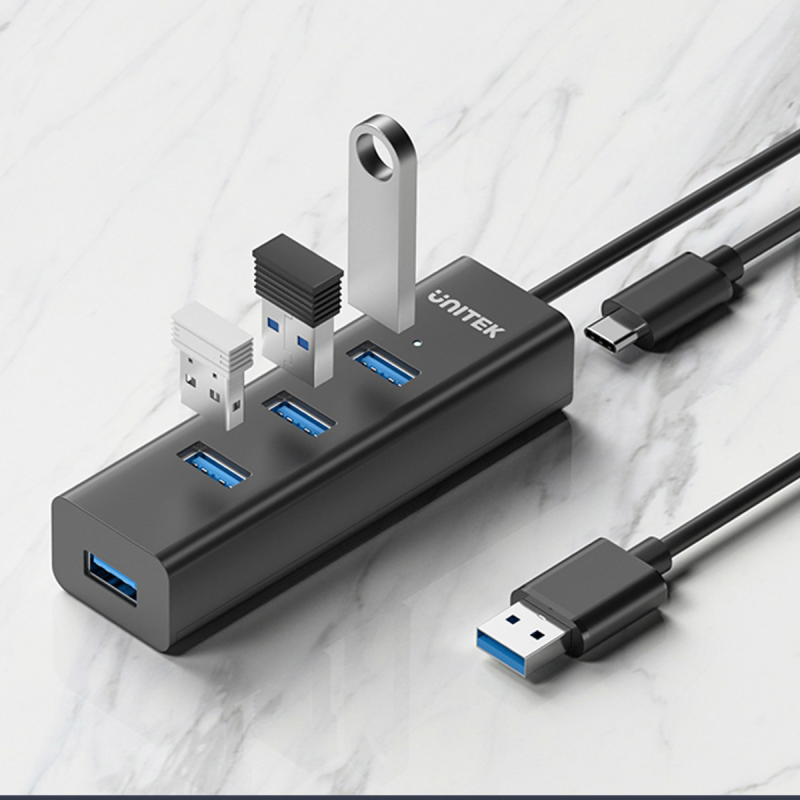 Unitek Aktywny hub USB-A 5Gbps, 4 porty USB-A | PartsPC.pl