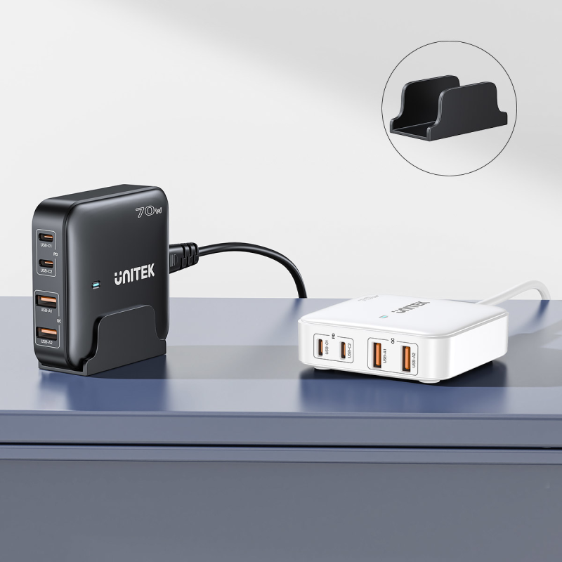 Unitek Ładowarka biurkowa GaN 70W 2xUSB-A 2xUSB-C | PartsPC.pl