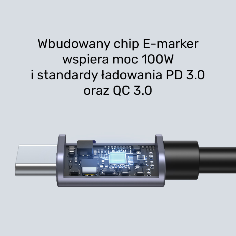 Unitek Kabel USB-C kątowy 90° PD100W 1m | PartsPC.pl