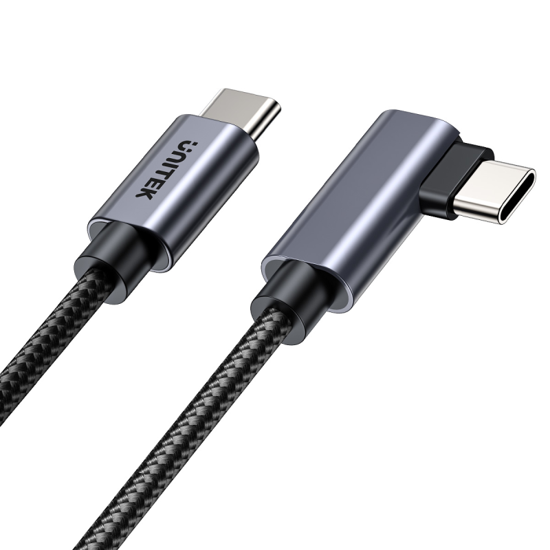 Unitek Kabel USB-C kątowy 90° PD100W 1m | PartsPC.pl