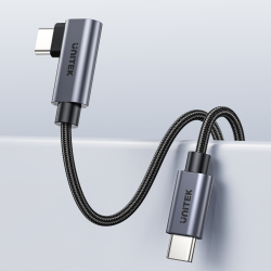 Unitek Kabel USB-C kątowy 90° PD100W 1m | PartsPC.pl