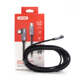 Unitek Kabel USB-C kątowy 90° PD100W 3m | PartsPC.pl