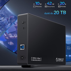 Orico Obudowa dysku SATA 3,5'' USB 5Gbps - Akcesoria | PartsPC.pl