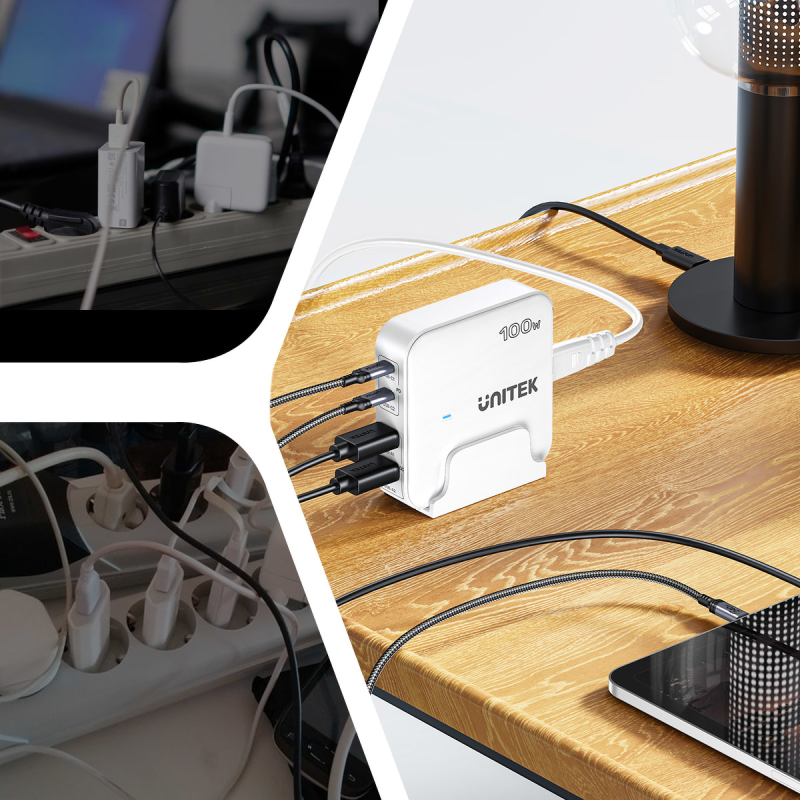 Unitek Ładowarka biurkowa GaN 100W 2xUSB-A 2xUSB-C | PartsPC.pl