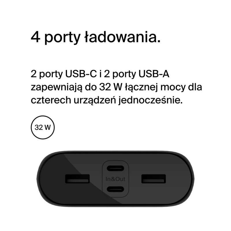 Belkin Powerbank 26 000 mAh, 2x USB-A, 2x USB-C PD 32W... | PartsPC.pl