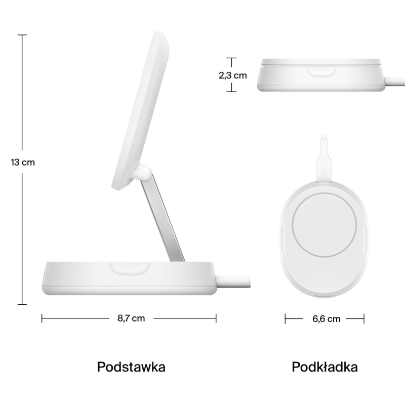 Belkin Ładowarka magnetyczna, Qi2 15W, biała | PartsPC.pl