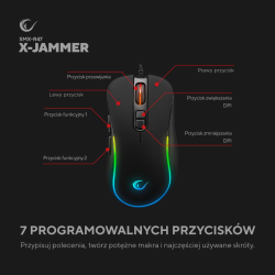 Rampage Mysz X-JAMMER V2 RGB 12800DPI 1kHz Macro | PartsPC.pl