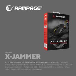 Rampage Mysz X-JAMMER V2 RGB 12800DPI 1kHz Macro | PartsPC.pl