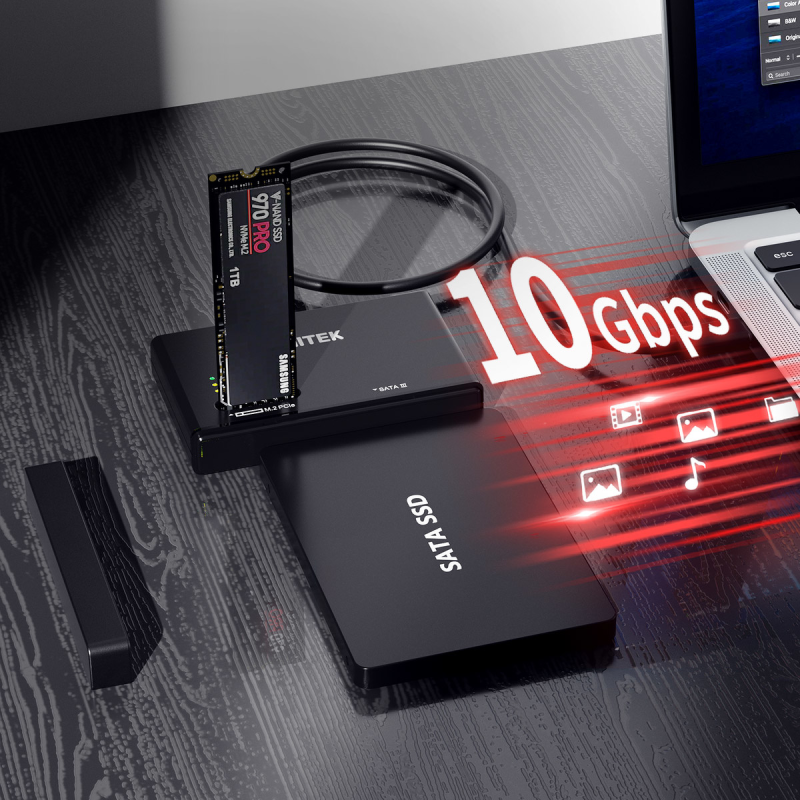Unitek Mostek USB-C na dyski SATA i M.2 MVMe | PartsPC.pl