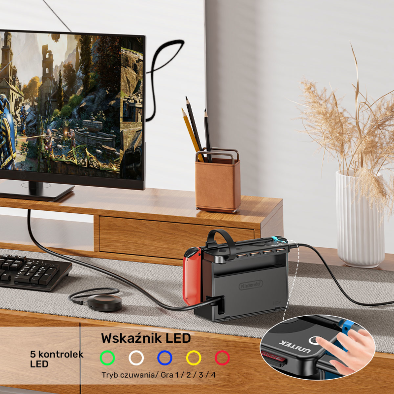 Unitek Czytnik 4 kart Nintendo Switch + pilot | PartsPC.pl