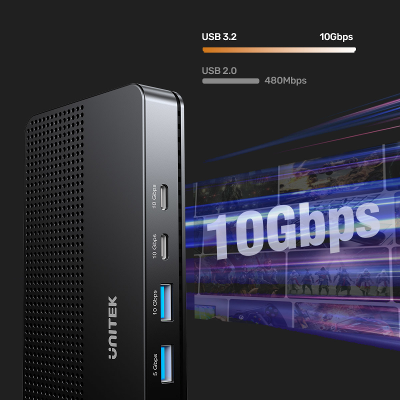 Unitek Stacja dokująca 13w1 MST HDMI DP 8K PD 100W | PartsPC.pl