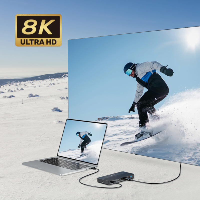 Unitek Stacja dokująca 13w1 MST HDMI DP 8K PD 100W | PartsPC.pl