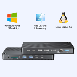 Unitek Stacja dokująca 13w1 MST HDMI DP 8K PD 100W | PartsPC.pl